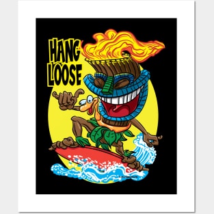 Hang Loose Tiki Surfer Posters and Art